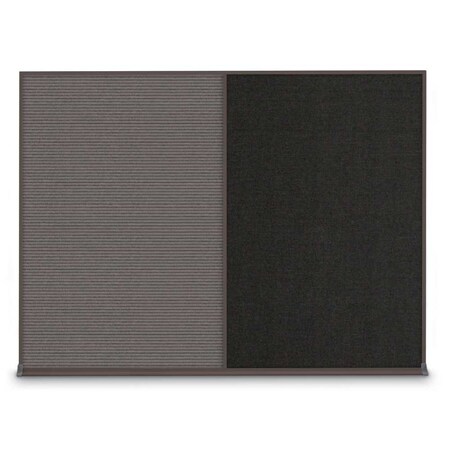 United Visual Products Double Door Radius Corkboard, 60"X36", S UV8004-SATIN-CORK